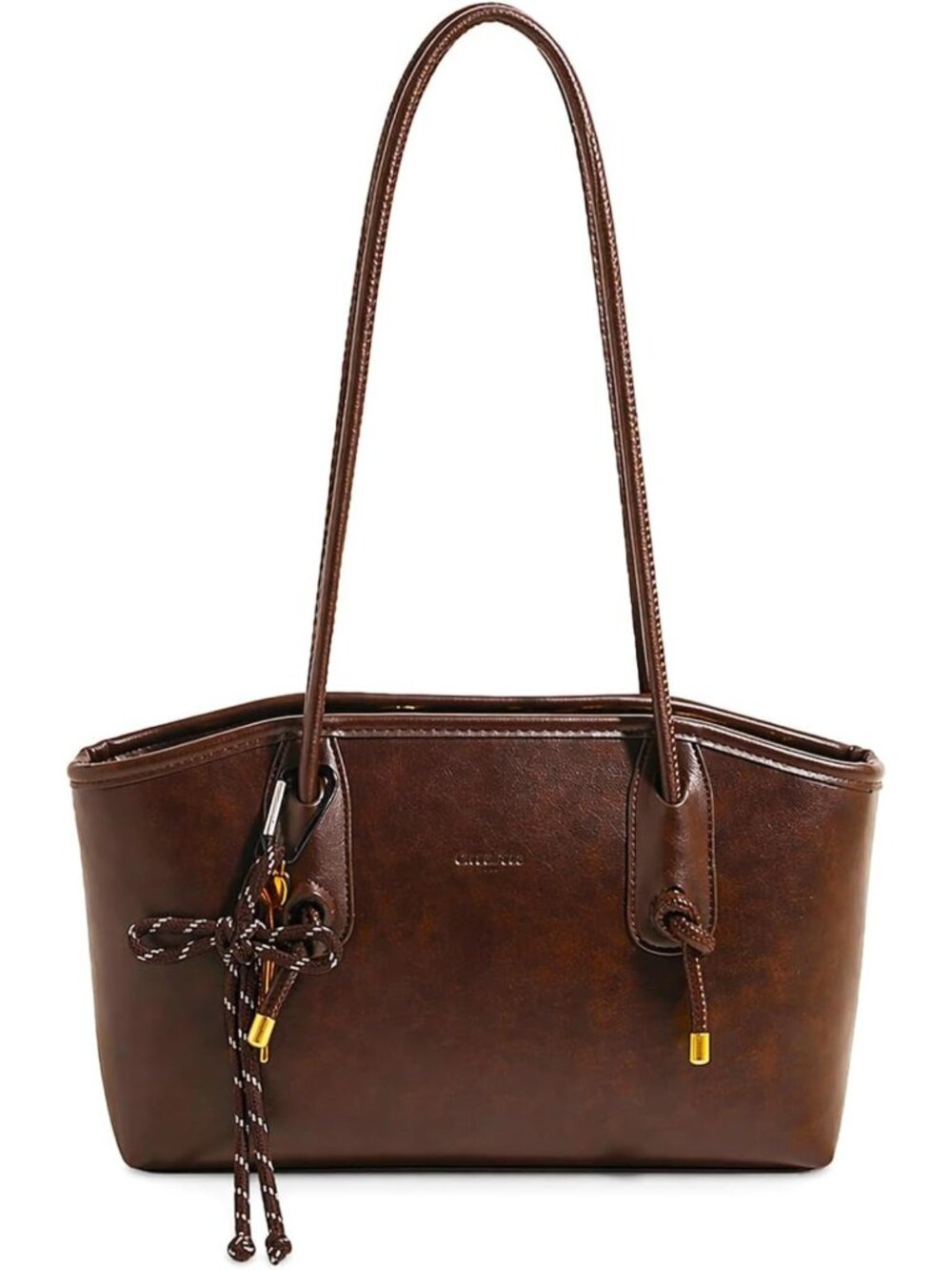 Retro Brown Shoulder Bag for Women | Stylish Fall Handbag with Zipper Closure